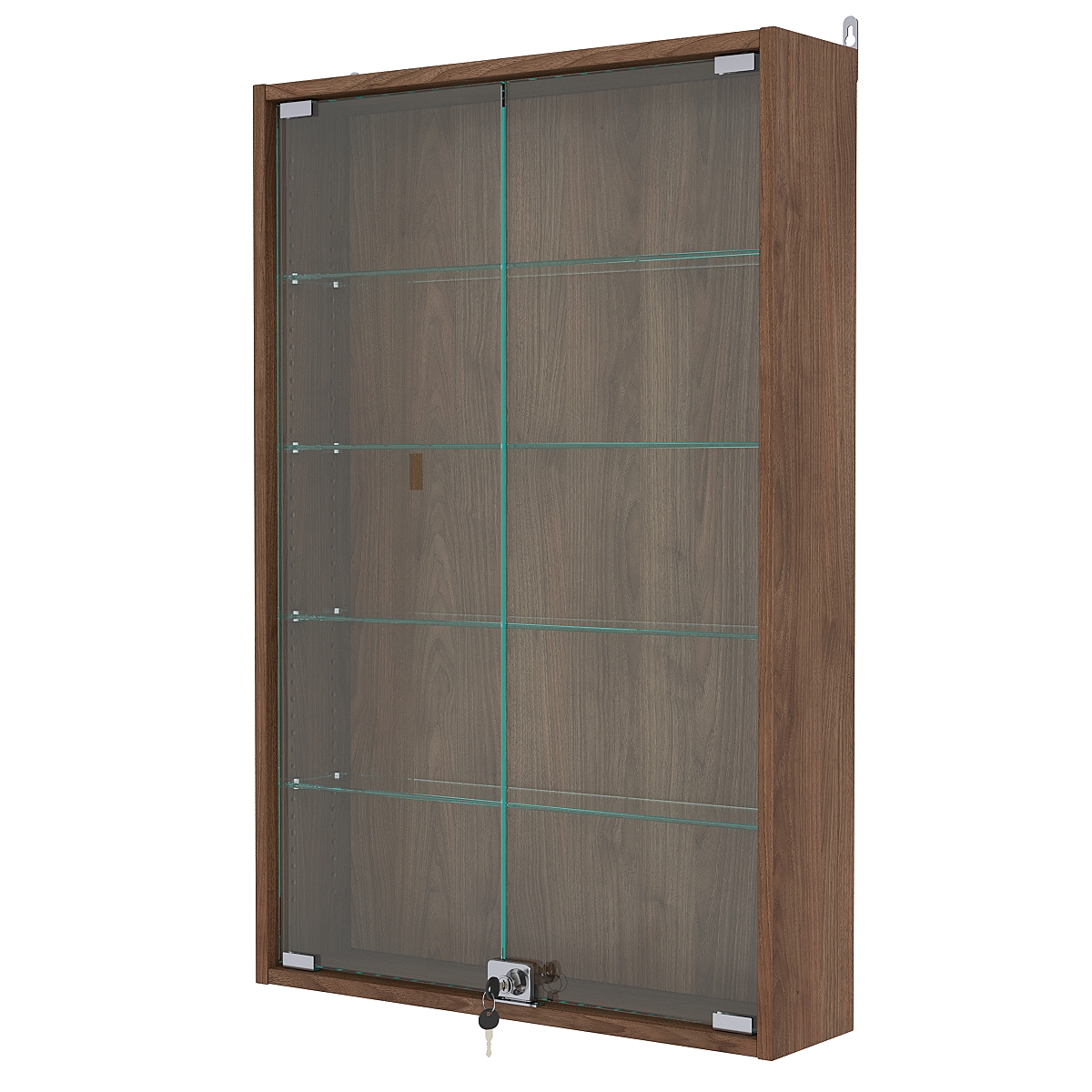 Витрина настенная с регулировочными полками №2-1А-РЕГ, Орех