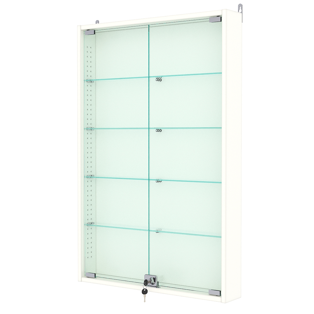 Витрина настенная с регулировочными полками №2-1АУ-РЕГ, Белый