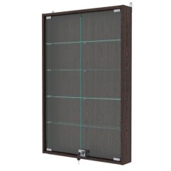 Витрина настенная с регулировочными полками №2-1АУ-РЕГ, Дуб Венге