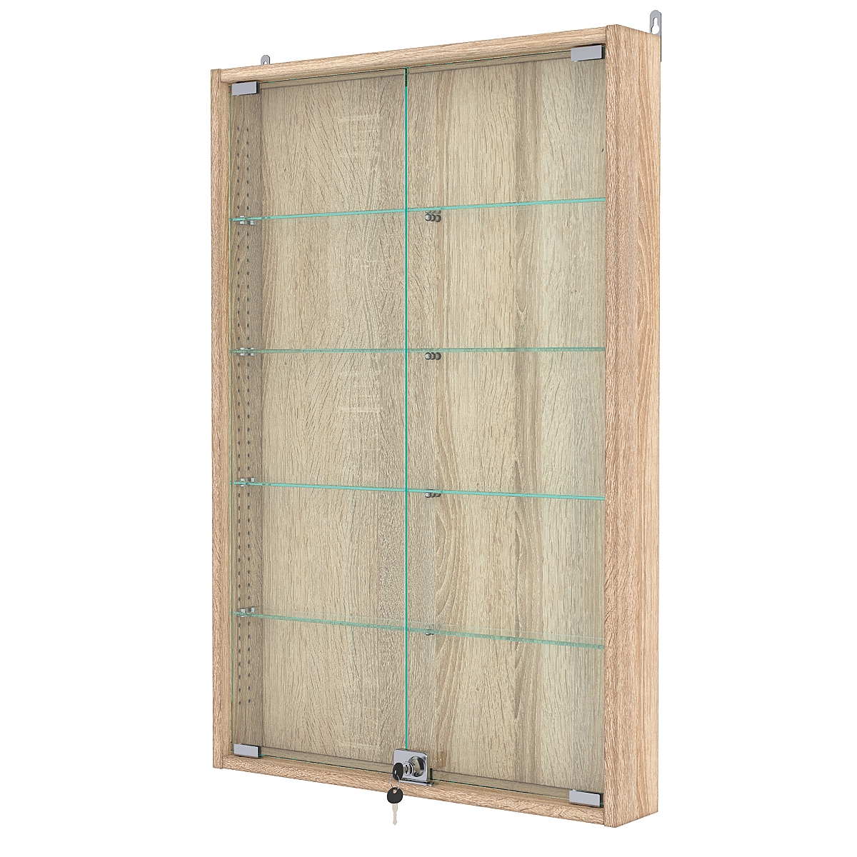 Витрина настенная с регулировочными полками №2-1АУ-РЕГ, Дуб Сонома