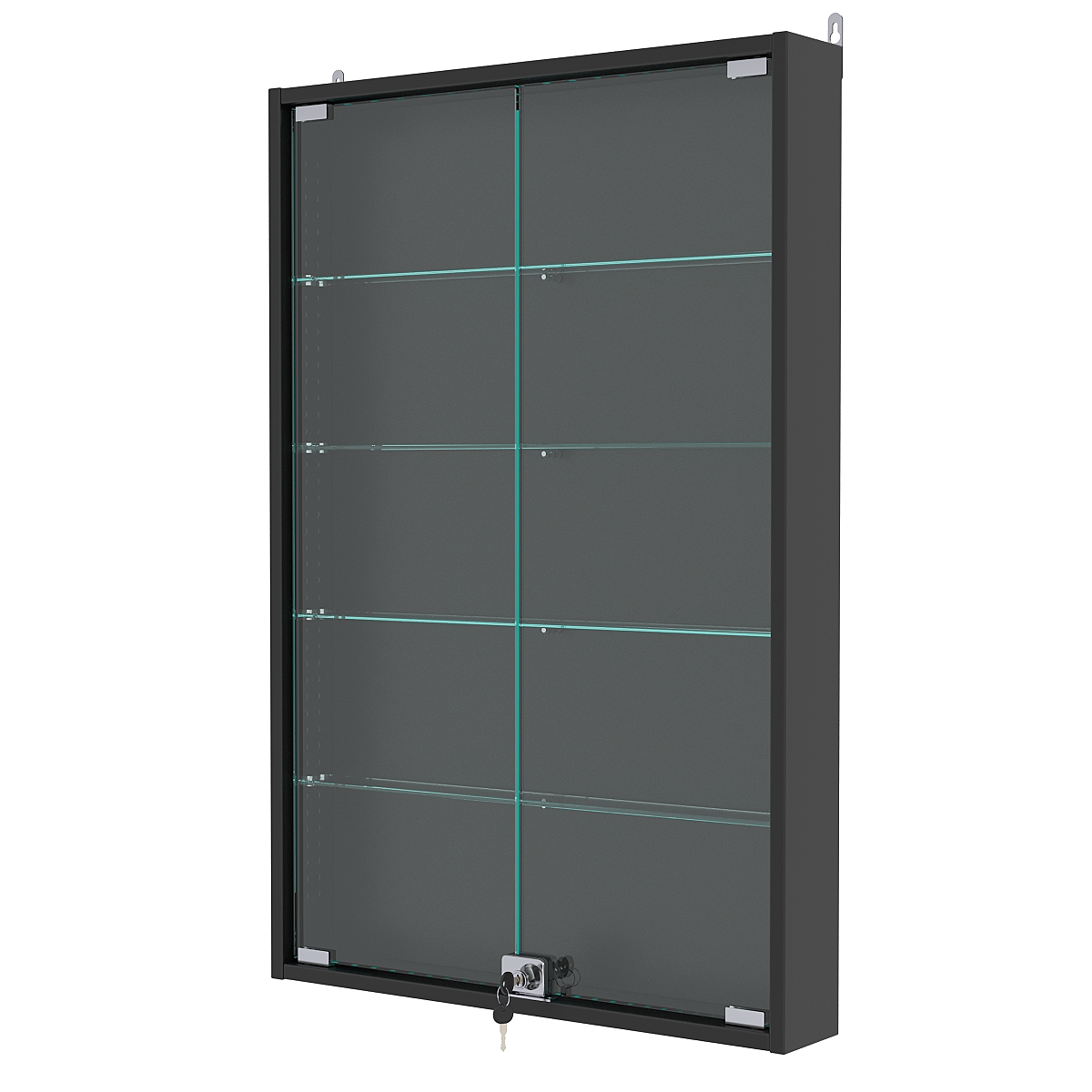 Витрина настенная с регулировочными полками №2-1АУ-РЕГ, Черный