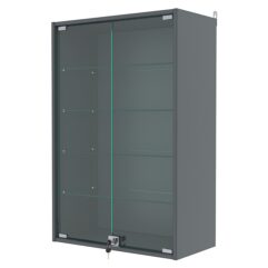 Витрина настенная с регулировочными полками №2-1АГ-РЕГ, Темно-Серый