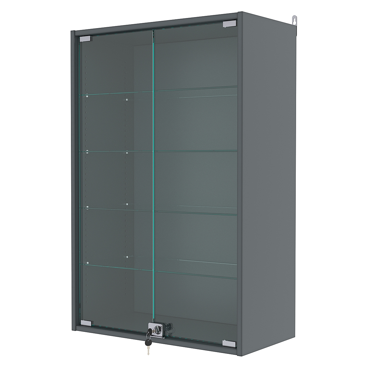 Витрина настенная с регулировочными полками №2-1АГ-РЕГ, Темно-Серый