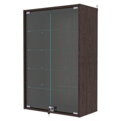 Витрина настенная с регулировочными полками №2-1АГ-РЕГ, Дуб Венге