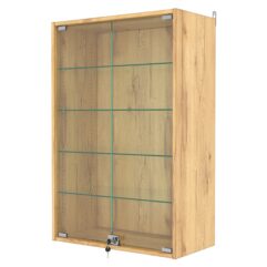 Витрина настенная с регулировочными полками №2-1АГ-РЕГ, Дуб Золотистый