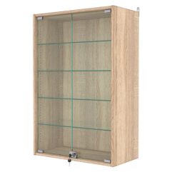 Витрина настенная с регулировочными полками №2-1АГ-РЕГ, Дуб Сонома