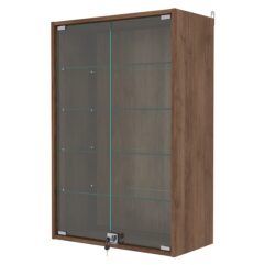 Витрина настенная с регулировочными полками №2-1АГ-РЕГ, Орех