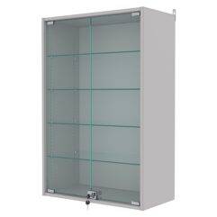 Витрина настенная с регулировочными полками №2-1АГ-РЕГ, Серый