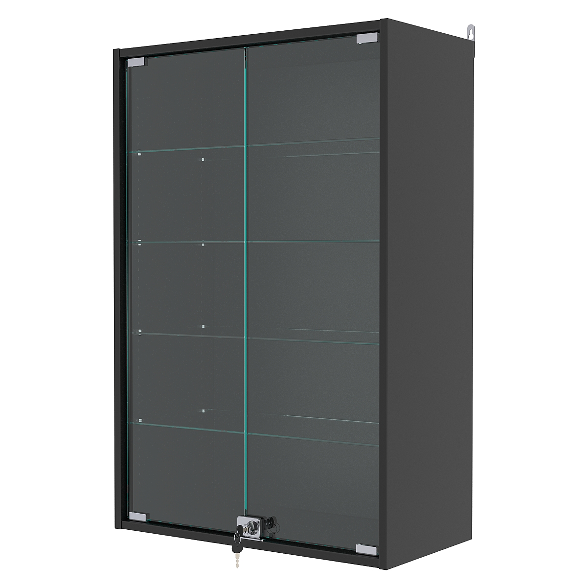 Витрина настенная с регулировочными полками №2-1АГ-РЕГ, Черный