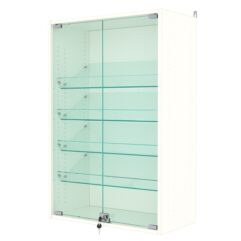 Витрина настенная с регулировочными полками №2-1АКГ-РЕГ, Белый