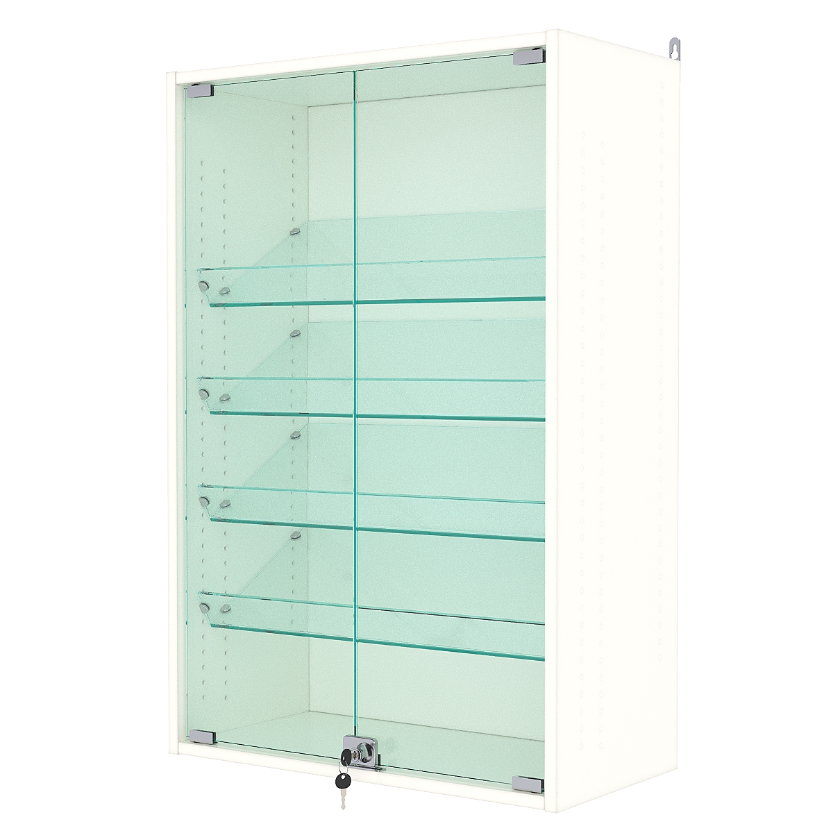 Витрина настенная с регулировочными полками №2-1АКГ-РЕГ, Белый