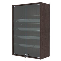 Витрина настенная с регулировочными полками №2-1АКГ-РЕГ, Дуб Венге