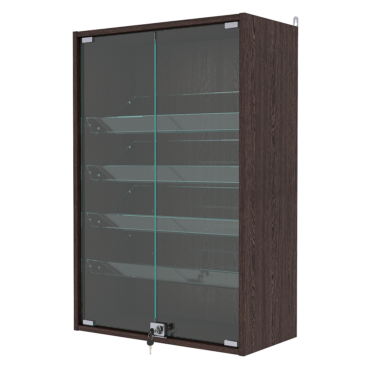 Витрина настенная с регулировочными полками №2-1АКГ-РЕГ, Дуб Венге