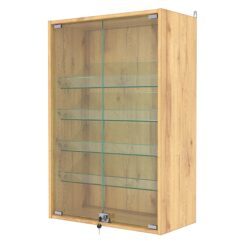 Витрина настенная с регулировочными полками №2-1АКГ-РЕГ, Дуб Золотистый