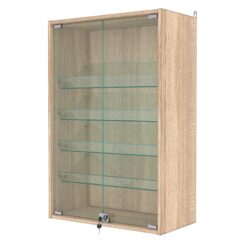 Витрина настенная с регулировочными полками №2-1АКГ-РЕГ, Дуб Сонома