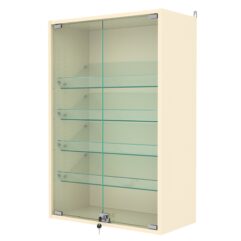 Витрина настенная с регулировочными полками №2-1АКГ-РЕГ, Крем Вайс