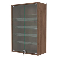 Витрина настенная с регулировочными полками №2-1АКГ-РЕГ, Орех