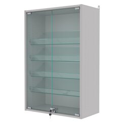 Витрина настенная с регулировочными полками №2-1АКГ-РЕГ, Серый