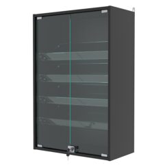 Витрина настенная с регулировочными полками №2-1АКГ-РЕГ, Черный