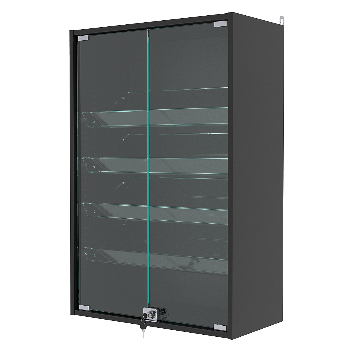 Витрина настенная с регулировочными полками №2-1АКГ-РЕГ, Черный