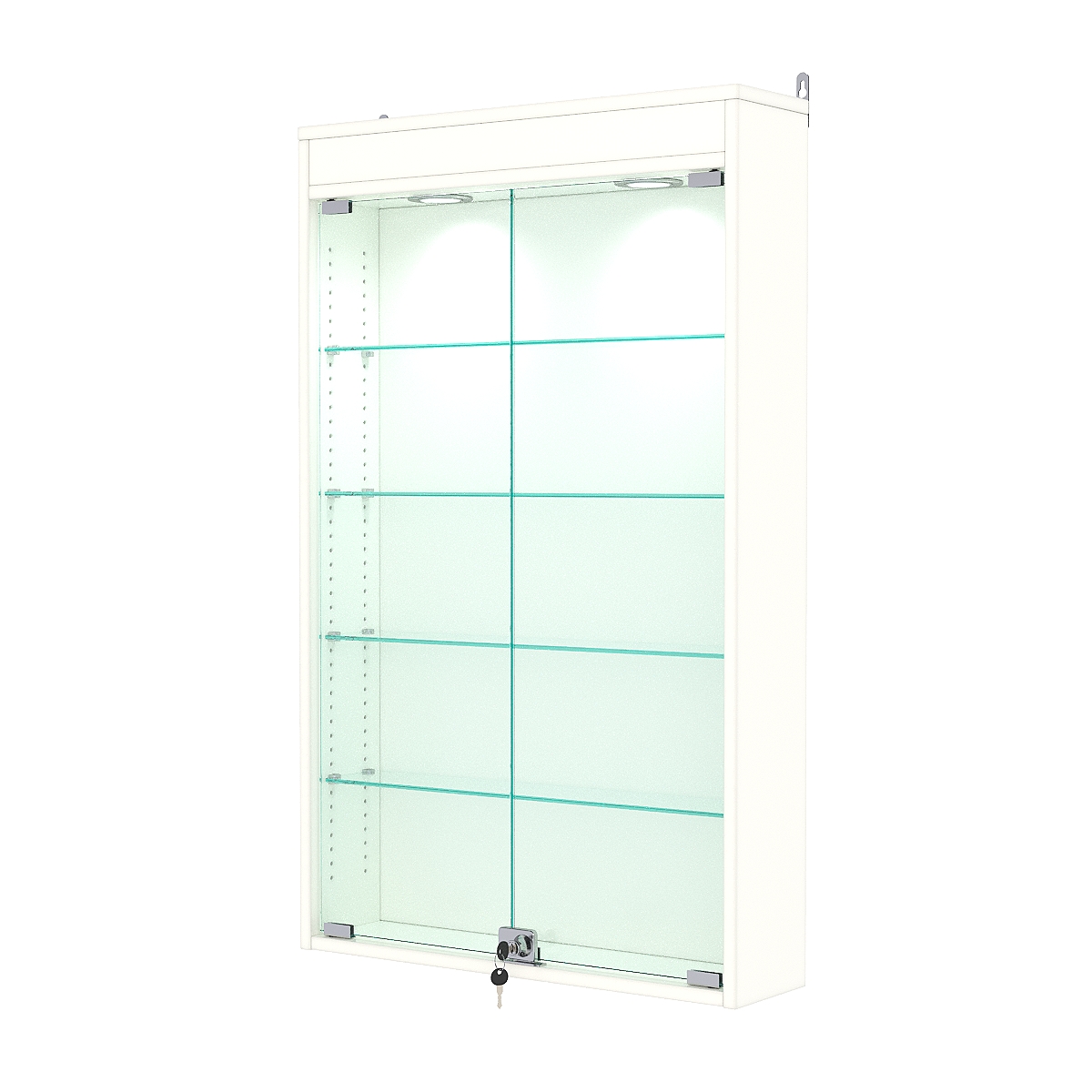 Витрина настенная с регулировочными полками №2-3А-РЕГ с подсветкой, Белый