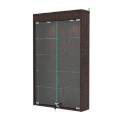 Витрина настенная с регулировочными полками №2-3А-РЕГ с подсветкой, Дуб Венге