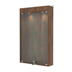 Витрина настенная с регулировочными полками №2-3А-РЕГ с подсветкой, Орех