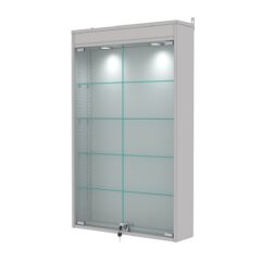 Витрина настенная с регулировочными полками №2-3А-РЕГ с подсветкой, Серый