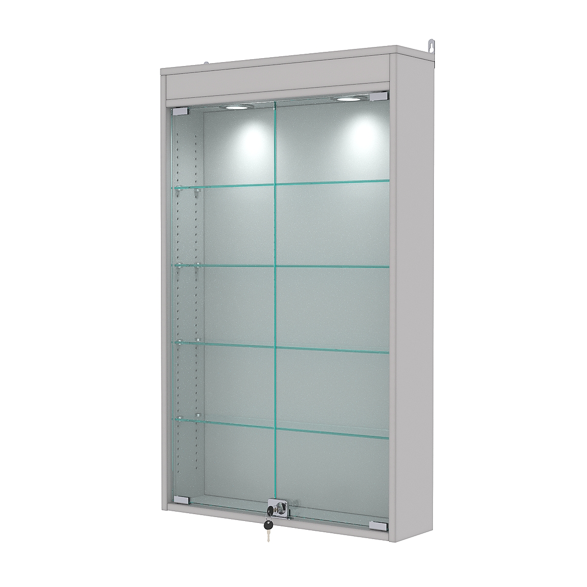 Витрина настенная с регулировочными полками №2-3А-РЕГ с подсветкой, Серый