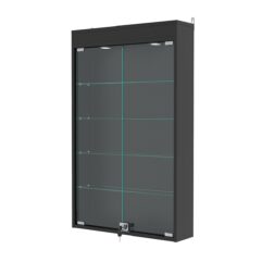 Витрина настенная с регулировочными полками №2-3А-РЕГ с подсветкой, Черный