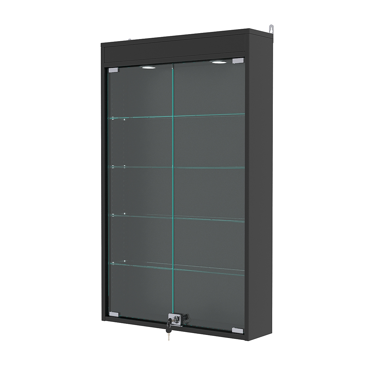 Витрина настенная с регулировочными полками №2-3А-РЕГ с подсветкой, Черный