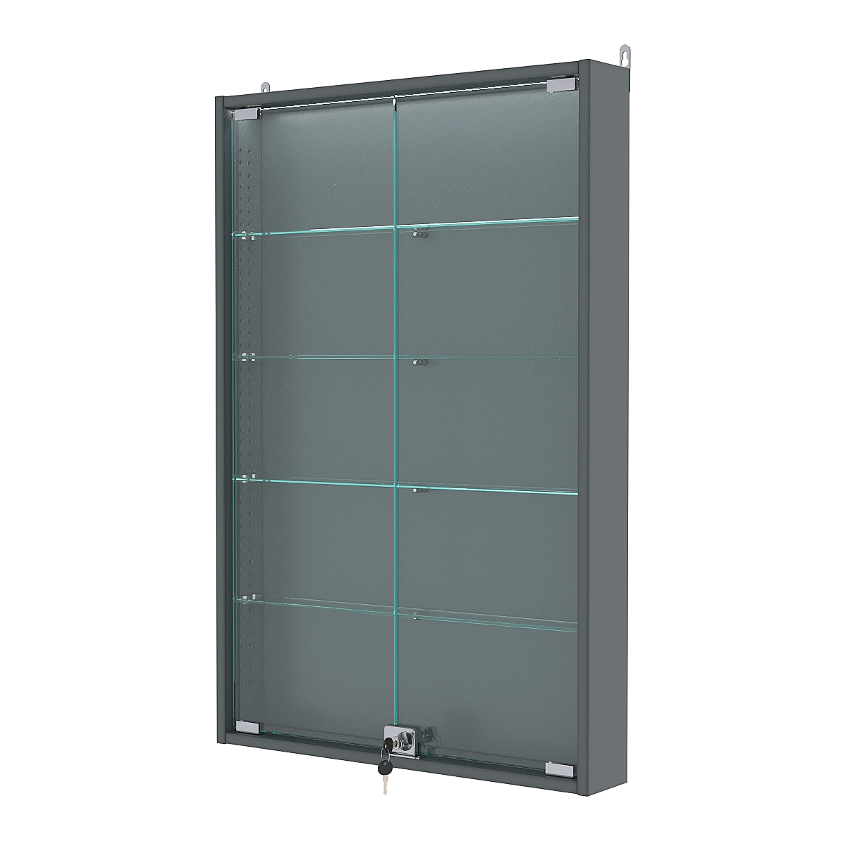 Витрина настенная с регулировочными полками №2-3АУ-РЕГ с подсветкой, Темно-Серый