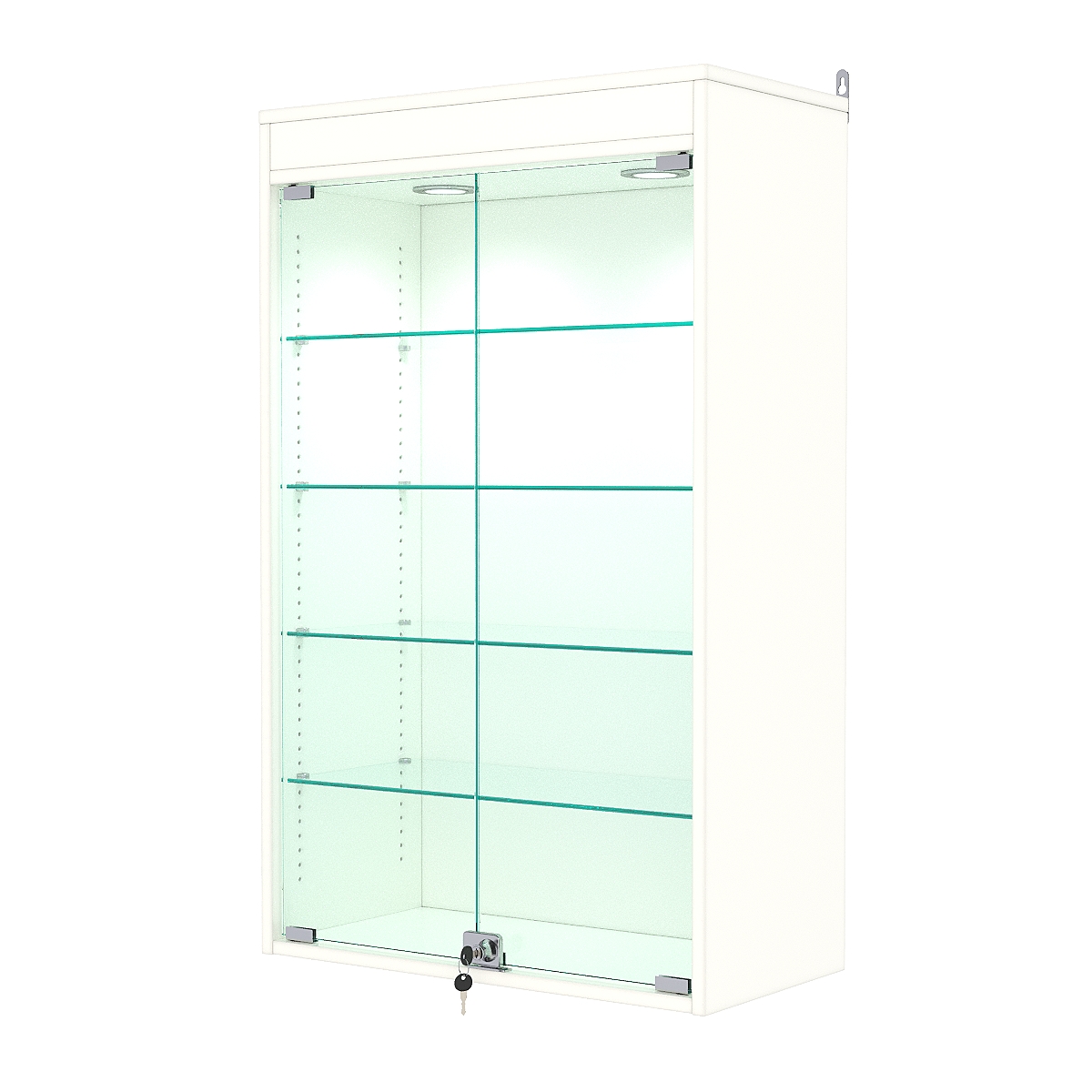 Витрина настенная с регулировочными полками №2-3АГ-РЕГ с подсветкой, Белый