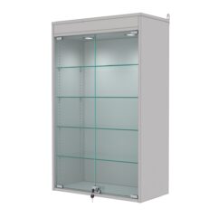 Витрина настенная с регулировочными полками №2-3АГ-РЕГ с подсветкой, Серый