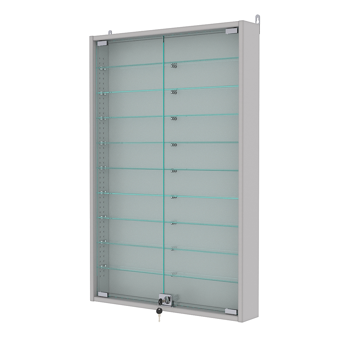 Витрина настенная с регулировочными полками №2-5АУ-РЕГ, Серый