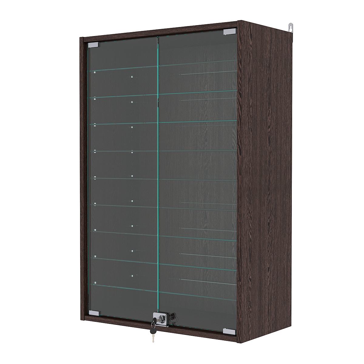 Витрина настенная с регулировочными полками №2-5АГ-РЕГ, Дуб Венге