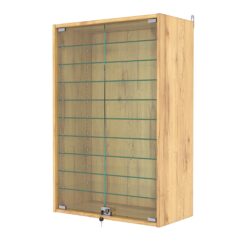 Витрина настенная с регулировочными полками №2-5АГ-РЕГ, Дуб Золотистый