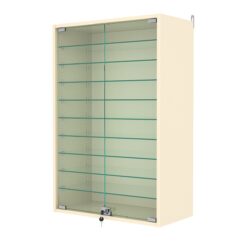 Витрина настенная с регулировочными полками №2-5АГ-РЕГ, Крем Вайс