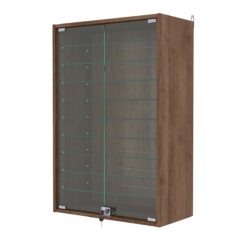 Витрина настенная с регулировочными полками №2-5АГ-РЕГ, Орех