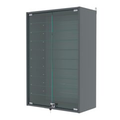 Витрина настенная с регулировочными полками №2-5АГ-РЕГ, Темно-Серый