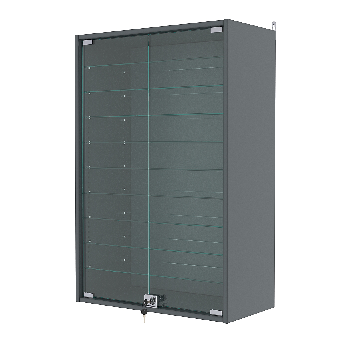 Витрина настенная с регулировочными полками №2-5АГ-РЕГ, Темно-Серый