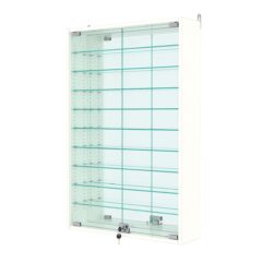 Витрина настенная с регулировочными полками №2-6А-РЕГ с зеркалом, Белый