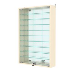 Витрина настенная с регулировочными полками №2-6А-РЕГ с зеркалом, Крем Вайс