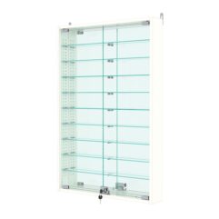 Витрина настенная с регулировочными полками №2-6АУ-РЕГ с зеркалом, Белый