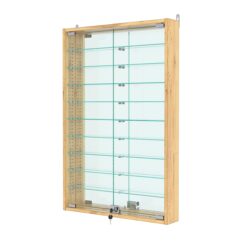 Витрина настенная с регулировочными полками №2-6АУ-РЕГ с зеркалом, Дуб Золотистый