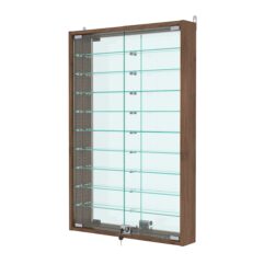 Витрина настенная с регулировочными полками №2-6АУ-РЕГ с зеркалом, Орех