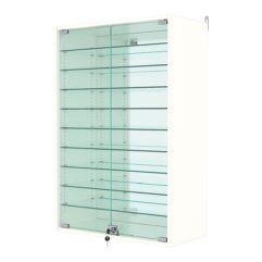 Витрина настенная с регулировочными полками №2-6АГ-РЕГ с зеркалом, Белый