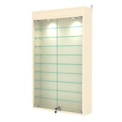 Витрина настенная с регулировочными полками №2-7А-РЕГ с подсветкой, Крем Вайс