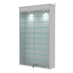 Витрина настенная с регулировочными полками №2-7А-РЕГ с подсветкой, Серый
