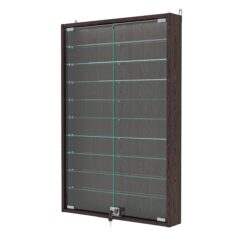 Витрина настенная с регулировочными полками №2-7АУ-РЕГ с подсветкой, Дуб Венге